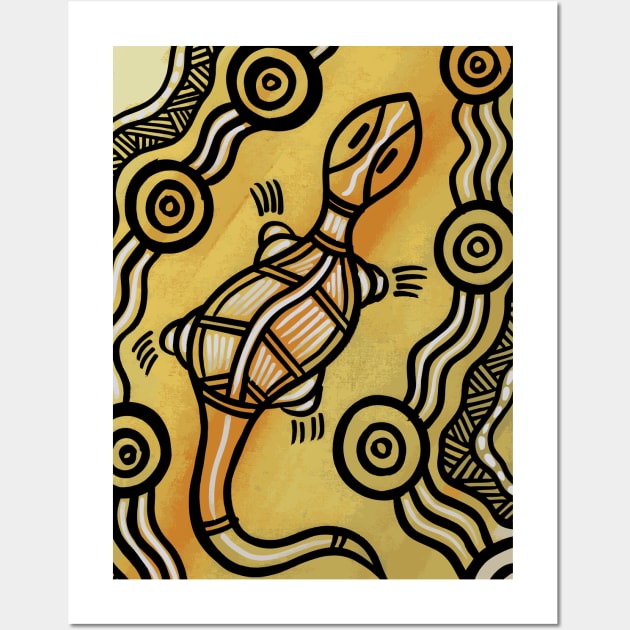 Aboriginal Art - Lizard Gold Wall Art by hogartharts